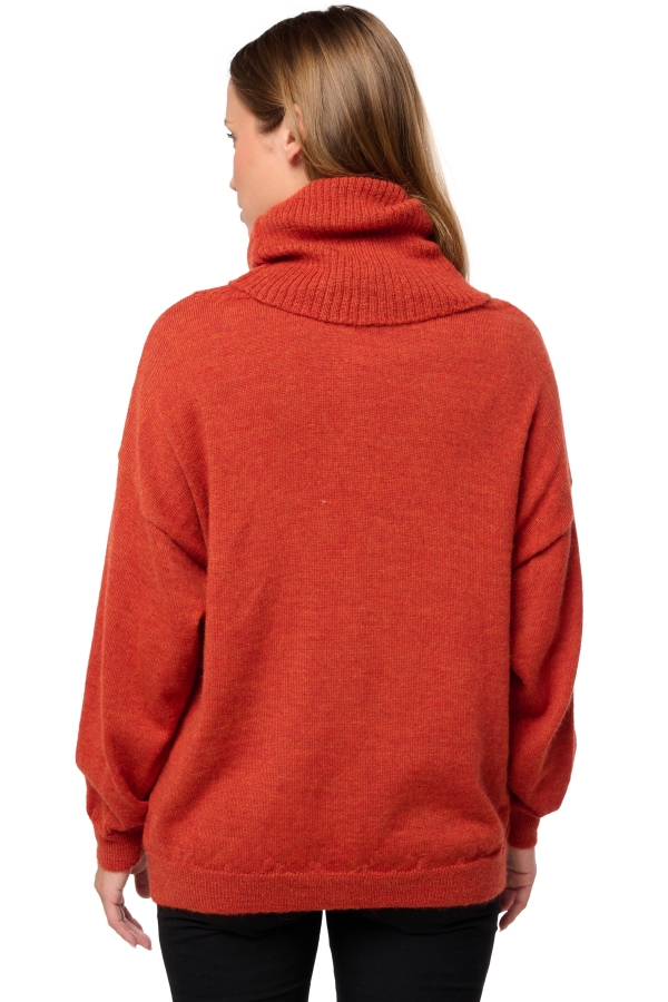 Baby Alpaca dames kasjmier pullover met kol tanis pumpkin l